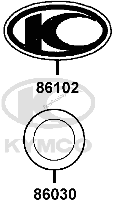 Todas las partes para F23 - Emblem Stripe de Kymco BA 30 AA AU -People 150 30150 2005